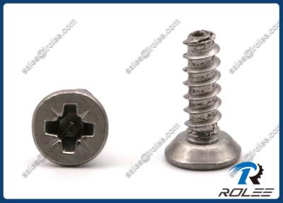 China 304/316 Stainless Steel Pozi Flat Undercut Head Tapping Screws for Plastics for sale