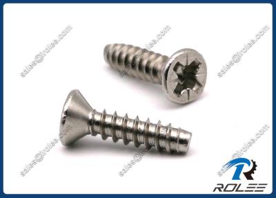 China 304/316 Stainless Steel Pozi Countersunk Head Tapping Screws for Plastics for sale
