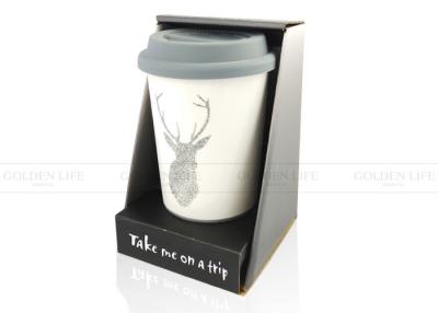 China Silicon Lid 330ml Custom Printed Travel Mug Office Use For Drinking Coffee for sale