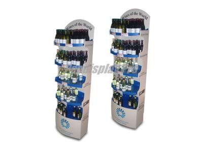 China Drinking Wine POS Cardboard Display Stands 5 Round Shelf Silver False Base for sale