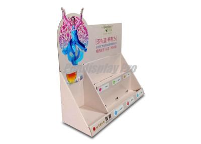 China 4 Colors Printed Paper PDQ Tray Display 1 Tier For Healthy Tea for sale