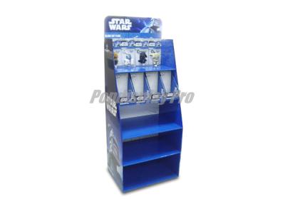 China Blue 5 - Shelf Light Duty Cardboard Hook Display 4 Hooks Easy Assembly for sale