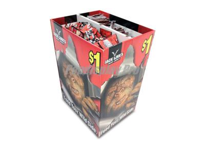 China Store Eye Catching Cardboard Trash Bins 2 Segments For FMCG Snacks for sale