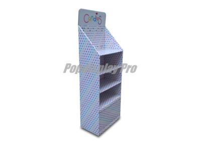 China Floor Standing Point Of Sale Cardboard Displays 3 Flat Shelves For Candies for sale