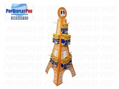China 4 Side Card Display Stands Eiffel Tower Shaped 24 Hooks For BIC Stationery Pencils for sale