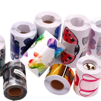 China Top Quality Manicure Tools Custom Logo 500 pcs Butterfly French Acrylic Nail Forms Roll for sale