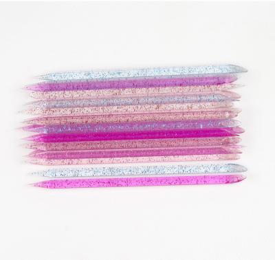 China Multi Functional Pink Acrylic Nail Art Double Sided Cuticle Pusher 50pcs for Manicure for sale