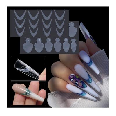 China 2024 New Hot Selling 12pcs Nail Extension Tips Tape Jelly French Tips Tab Nail Adhesive Sticker for sale