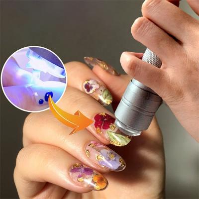 China Multi-function Mini UV LED Nail Lamp Press Dried Flower Nail Polish Dryer With Stamper Silicone Head for sale