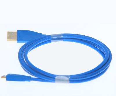 China Blue Nylon Braided USB 3.1 Lightning Cable 1 Meter Strong Connection for sale