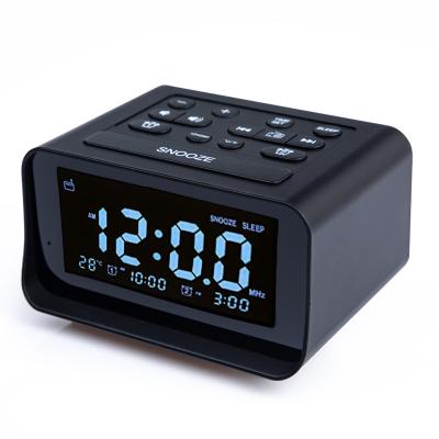 China Home Hotel LED Clock Radio , Portable Desk Radio With USB Port for sale