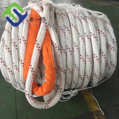 China Polyester Cover Double Braided UHMWPE Mooring Rope Tug Towing Rope for sale