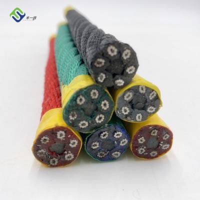China 16mm Climbing Steel Core Rope 6 Strand Polyester Combination For Playground for sale