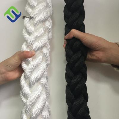 China 80mmx220m Polyester Braided Rope Braided 8 Strand High Tenacity Rope for sale