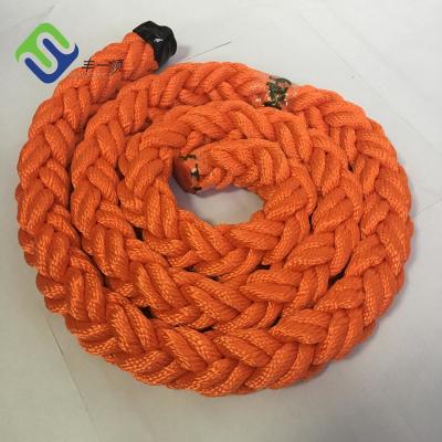 China Wear Resistant 8 Strand Polyester Rope 48mm - 96mm Marine Mooring Boat Rope for sale