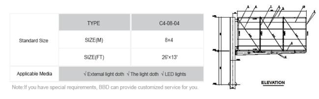 Outdoor super bright solar billboard advertising prices