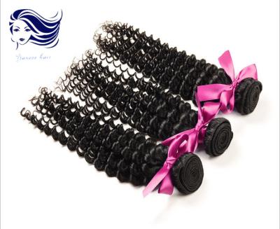 China Virgin Peruvian Jerry Curly Hair Extensions Jet Black , Remy Hair Extensions for sale