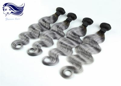China Gray Ombre Colored Human Hair Extensions Brazilian Body Wave Hair for sale