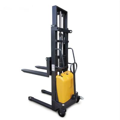 China Semi-Electric Pallet 1T 3.5M Hydraulic Stacker With Battery Powered Semi-Electric Pallet Stacker for sale