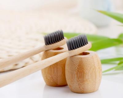 China Smooth Handle Corn Bristles Eco Bamboo Toothbrush Vegan BPA Free Compostable for sale