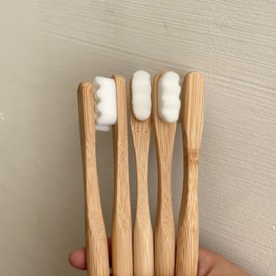 China Custom Engraving Logo Eco Bamboo Toothbrush Charcoal Grey for sale