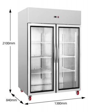 China Sotana GN refrigerator glasses door stainless steel SUS201 air-cooled freezer 1280L cooper for sale