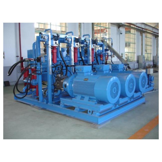 Close-up view of hydraulic cylinder components