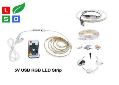 China Las luces comerciales USB del CRI >80 LED tapan la tira flexible del Rgb LED para el fondo de la TV en venta