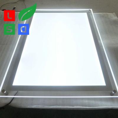 China Rectangle 25mm Crystal Led Light Box Display Customized Lighted Menu Box for sale
