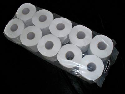 China Unbleached Primary Color Bathroom Toilet  hygienic paper , 10 Rolls Per Bag for sale