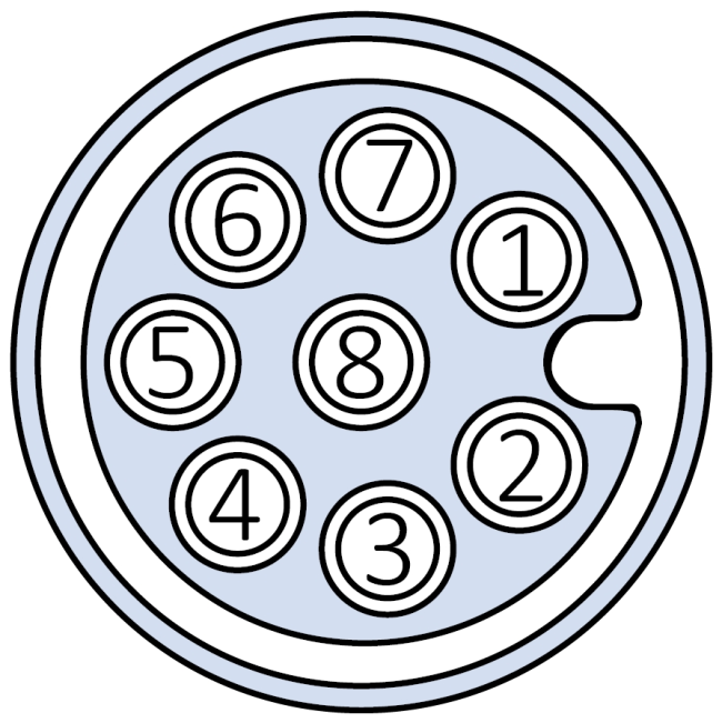 M12 8-pin connector pinout diagram