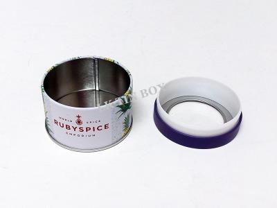 Chine Emballage de bidon de thé en métal avec le couvercle en caoutchouc en plastique intérieur, boîte de rangement de thé de bidon à vendre