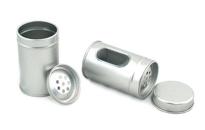 China Pepper Spice Storage Round Small Tin Boxes With PET Window Grade - A Tinplate for sale