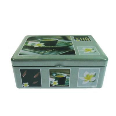 China Square Tea Tin Box Tea Storage Tins Vintage Tea Tins Tinplate Pack Metal Box Tea Tin for sale
