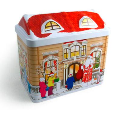 China Caixas redondas da lata do presente do Natal, caixa da lata do metal para doces/chocolate/cookies à venda