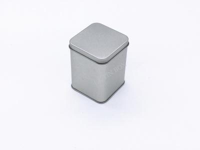China 65x65x90Hmm Sandblasting Plain Matte Finished Square Tea Tin Storage Box for sale