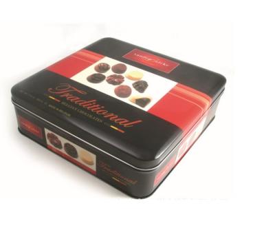 Китай Выдвиженческая подгонянная коробка олова шоколада коробки олова квадрата металла вычуры Десгин с штемпелевать ЛОГОТИП продается