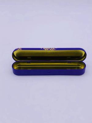 China Forma rectangular impresa aduana grabada en relieve de la caja de la lata del metal del lápiz del regalo en venta