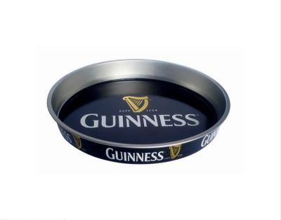 China Round Big Metal wine serving tray Full Color Printed  Tin Bar Gift Pallet for sale