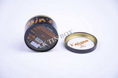 China 3D Embossed Metal Printed Round Tin Box , Screw Top Round Tin Cans With PVC Window for sale