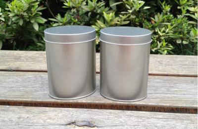 China Metal, Pequeno Oval Embossed Tin Can Para Chocolate E Tea Packaging à venda