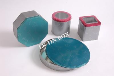 China Lata redonda con apilable impresa tapa, envase de la galleta de la galleta de lujo de la lata del metal en venta