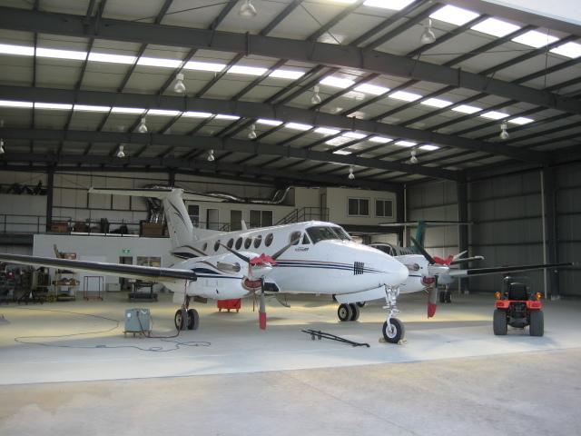 Interior view of prefabricated steel hangar