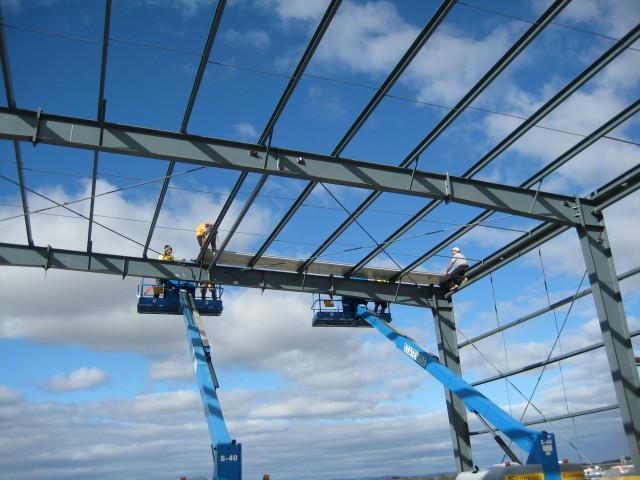 Detailed view of steel structure components