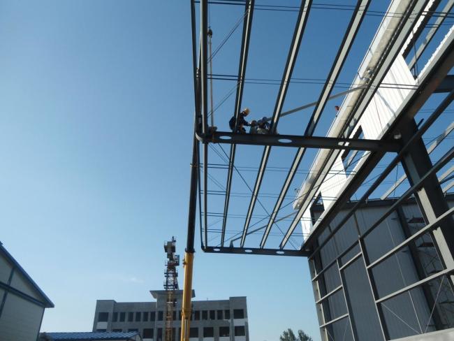 Completed steel warehouse construction