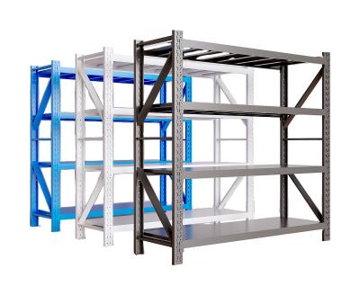 China Stainless Steel Pallet Rack Garage Shelving Metal Shelving Warehouse Rack stacking shelvs white and blue for sale