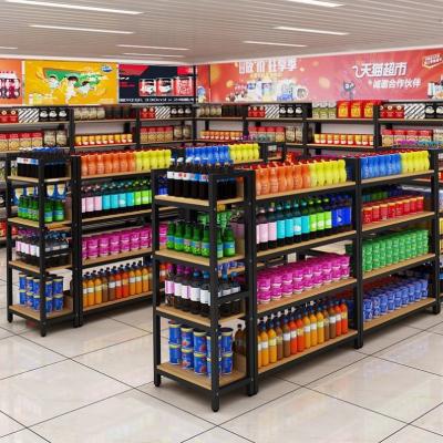 China Multiple Supermarket Shelving Systems Light Duty Grocery Gondola Retail Shelves for sale