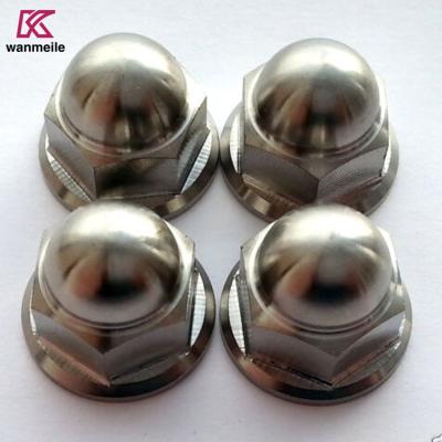 China DIN1587 Gr2 GR5 Titanium Hex domed cap nuts M6 M8 M10 M12 for sale