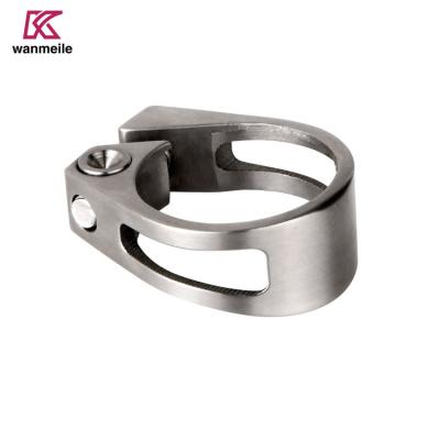 China CNC Custom Gr5 Titanium Bicycle Clamp Bike Seat Post Clamp Quick Release Collar for sale