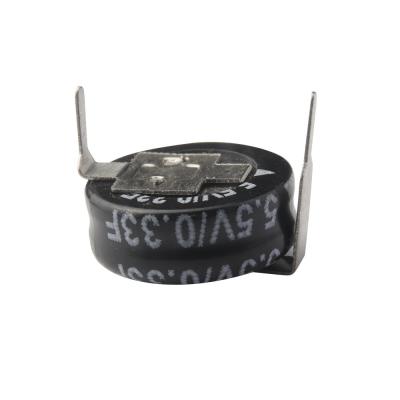 China Electrical Super  Doult Layer Capacitor 0.33F 5.5V Horizontal  Coin Type for sale